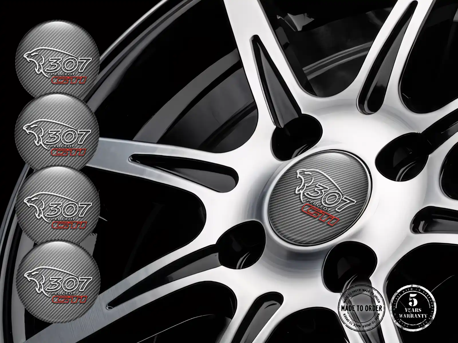 Peugeot Sticker on Rims High-Quality Silicone Design